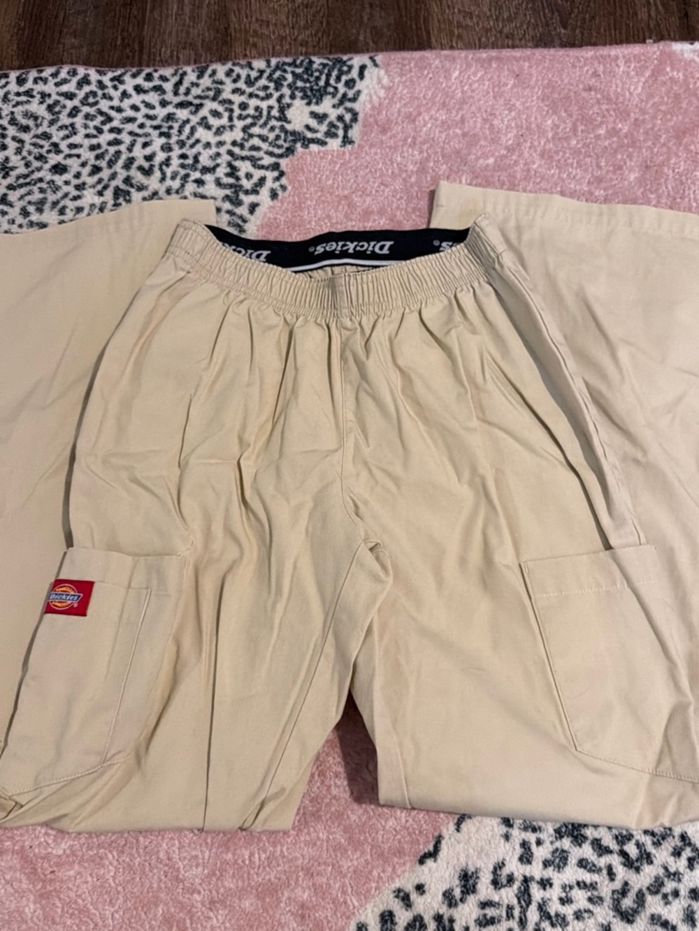 Dickies women’s Beige Cargo Pants - Elastic Waist
